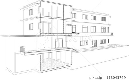 3D illustration of building project 118043769