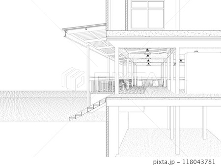 3D illustration of building project 118043781