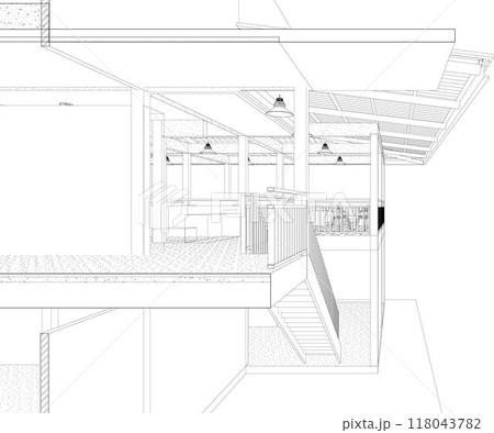 3D illustration of building project 118043782