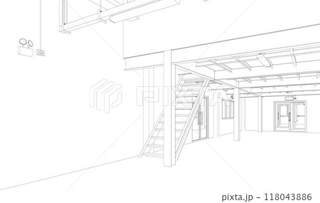 3D illustration of building project 118043886