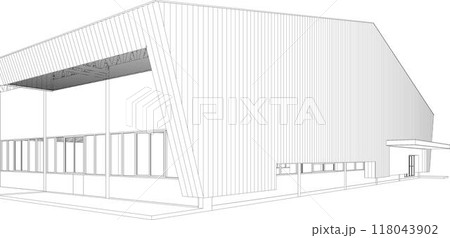 3D illustration of building project 3D illustration of building project 118043902