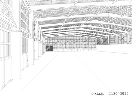 3D illustration of building project 118043933