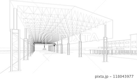 3D illustration of building project 3D illustration of building project 118043977