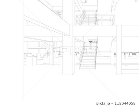 3D illustration of building project 118044059