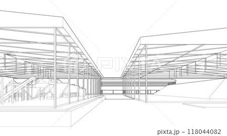 3D illustration of building project 118044082
