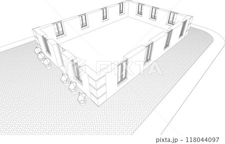 3D illustration of building project 118044097