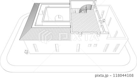 3D illustration of building project 3D illustration of building project 118044108
