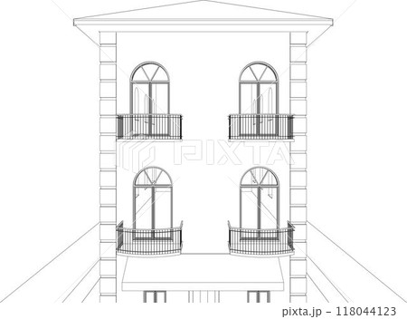 3D illustration of building project 118044123