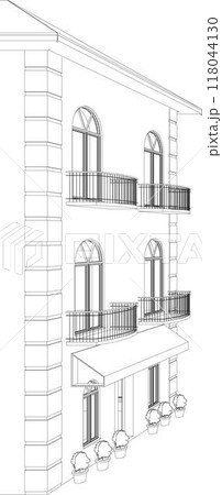 3D illustration of building project 118044130