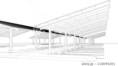 3D illustration of building project 118044201