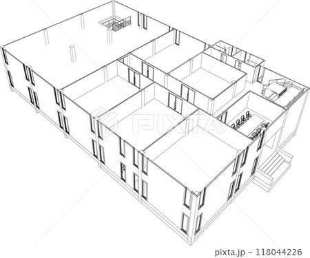 3D illustration of building project 3D illustration of building project 118044226