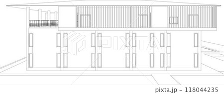 3D illustration of building project 118044235