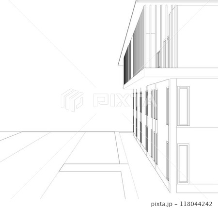 3D illustration of building project 3D illustration of building project 118044242