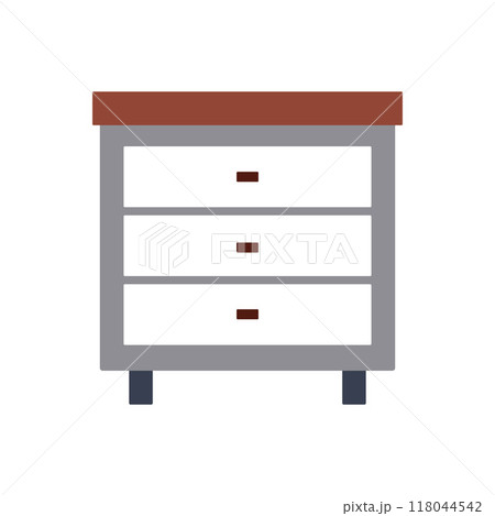 Minimalist dresser with three drawers Vector Minimalist dresser with three drawers Vector 118044542