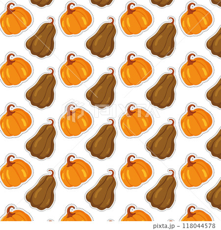 Pumpkin sticker icon Pattern background Vector Pumpkin sticker icon Pattern background Vector 118044578