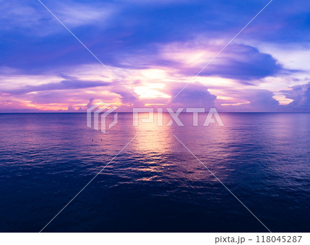 Sunset sky, Nature beautiful Light Sunset or sunrise over sea, Colorful dramatic majestic scenery sky,Amazing clouds and waves in sunset sky nature light cloud background 118045287