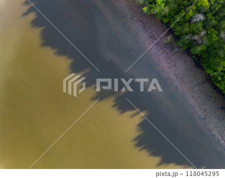 Top view river area nature and travel background in summer season 118045295