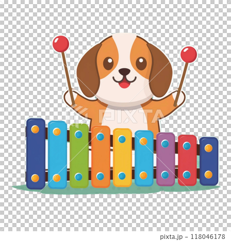 比格犬演奏玩具木琴 3 / 傳單和海報材料 118046178