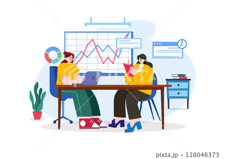 Business meeting Illustration concept on white background 118046373