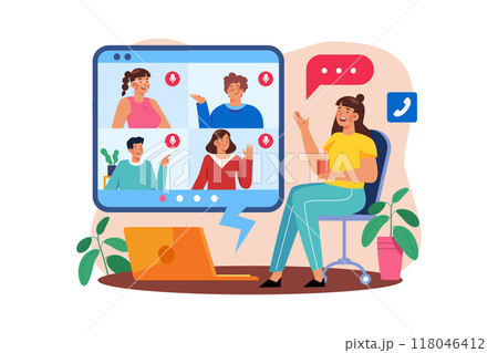 Video call with family members 118046412