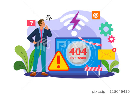 Poor Internet Connection Illustration concept on white background 118046430