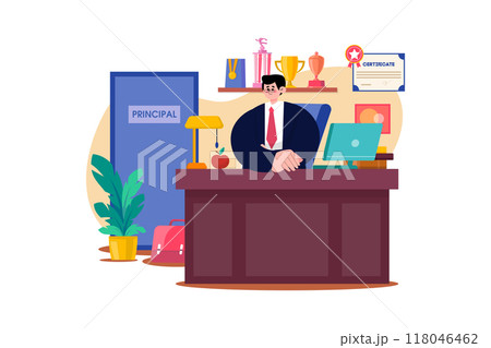 Principal Illustration concept on white background 118046462