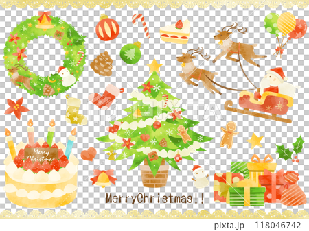 かわいいクリスマスのイラスト素材セット 118046742