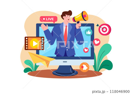 Communications Director Illustration concept on white background 118046900