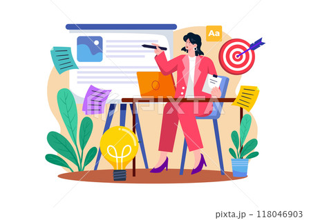 Content Strategist Illustration concept on white background 118046903