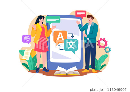 Translator Illustration concept on white background 118046905