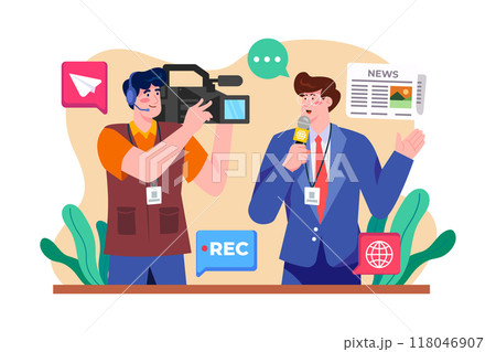Journalist Illustration concept on white background 118046907