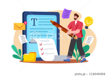 Copy Editor Illustration concept on white background 118046908