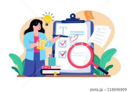 Editor/Proofreader Illustration concept on white background 118046909