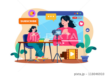 Content Creator Illustration concept on white background 118046910