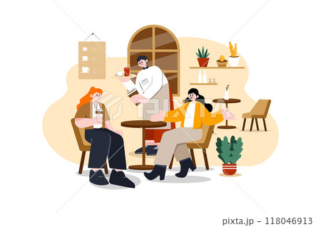Restaurant Service flat illustration concept on white background 118046913