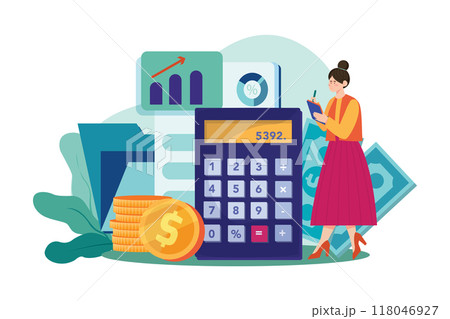 Accountant Illustration concept on white background Accountant Illustration concept on white background 118046927