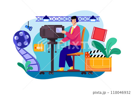 Camera Operator Illustration concept on white background 118046932