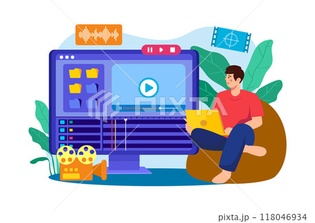 Computer Animator Illustration concept on white background Computer Animator Illustration concept on white background 118046934