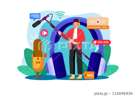 Sound Engineer Illustration concept on white background 118046936