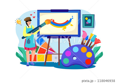 Artist Illustration concept on white background Artist Illustration concept on white background 118046938
