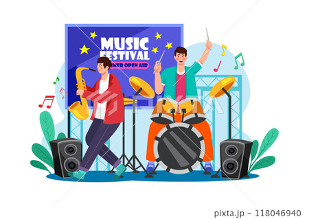 Musician Illustration concept on white background 118046940