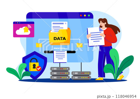 Data Entry flat illustration concept on white background Data Entry flat illustration concept on white background 118046954