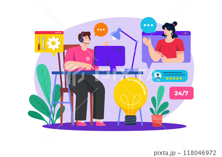 Customer Service Illustration concept on white background 118046972