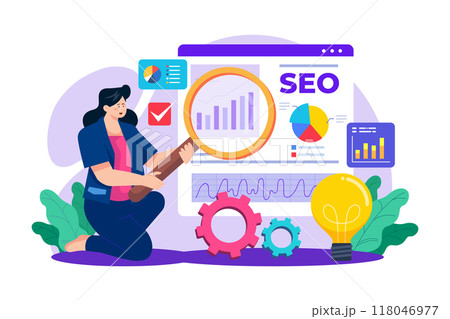 SEO Manager Illustration concept on white background 118046977
