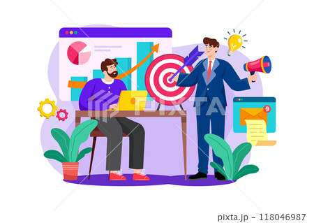 Marketing Director Illustration concept on white background 118046987