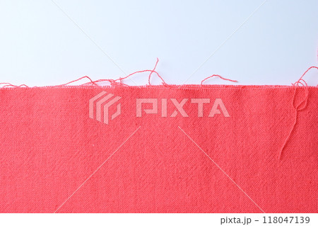 red fabric textile on white background, object for fashion cloth design 118047139