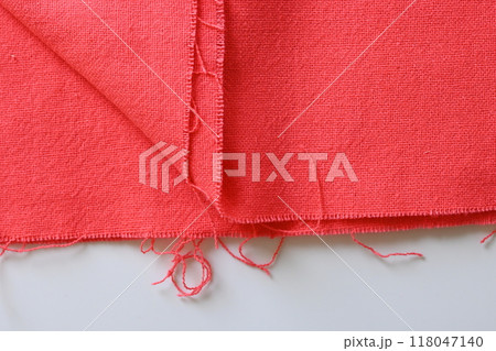 red fabric textile on white background, object for fashion cloth design 118047140