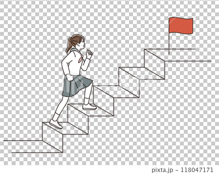 爬樓梯的國中女孩 爬樓梯的國中女孩 118047171