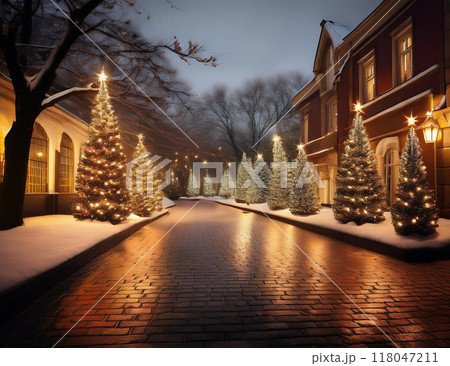 クリスマスツリーのある風景 クリスマスツリーのある風景 118047211