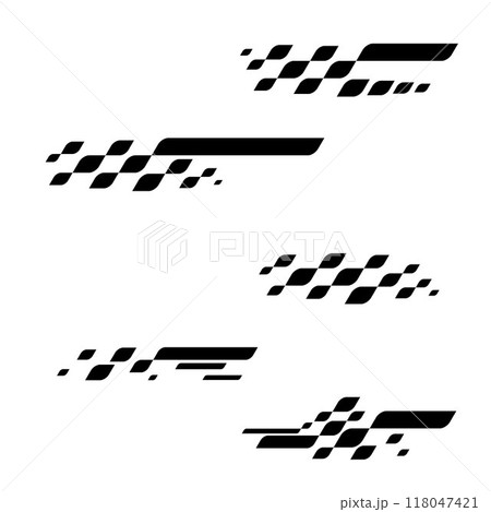 Abstract black checkered patterns set 118047421